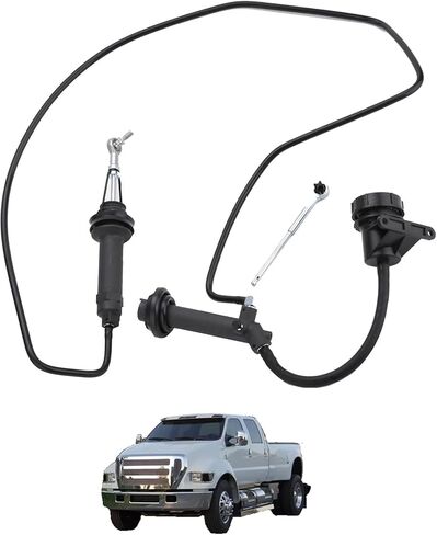 Clutch Master Cylinder & Slave Cylinder with Line Assembly Kit Compatible with Ford F-650 F-750 XL, XLT 2002-2009 2013-2015 Replace CC649051 4C4Z-7C535-AD 4C4Z-7C535-AA in Saudi Arabia