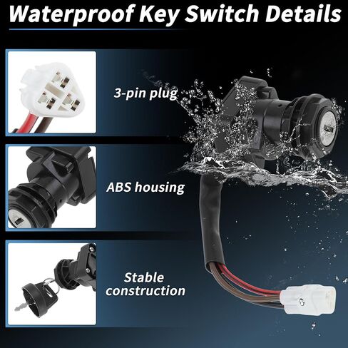 Ignition Key Switch for Suzuki LTR450 2006-2009 for Suzuki LT-Z400 LTZ400 2009-2013 3 Pins ATV Ignition Switch Key Set with Cap Replace No.3711045G00/SW132AA1004 in Saudi Arabia