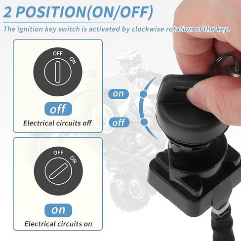 Ignition Key Switch for Suzuki LTR450 2006-2009 for Suzuki LT-Z400 LTZ400 2009-2013 3 Pins ATV Ignition Switch Key Set with Cap Replace No.3711045G00/SW132AA1004 in Saudi Arabia