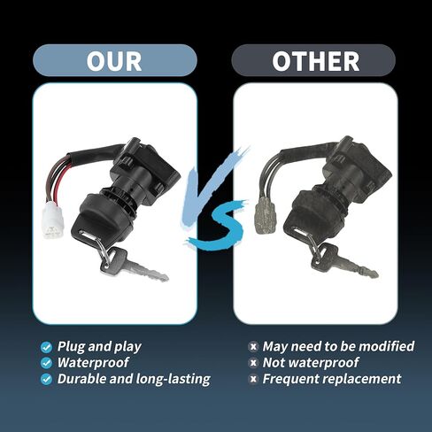 Ignition Key Switch for Suzuki LTR450 2006-2009 for Suzuki LT-Z400 LTZ400 2009-2013 3 Pins ATV Ignition Switch Key Set with Cap Replace No.3711045G00/SW132AA1004 in Saudi Arabia