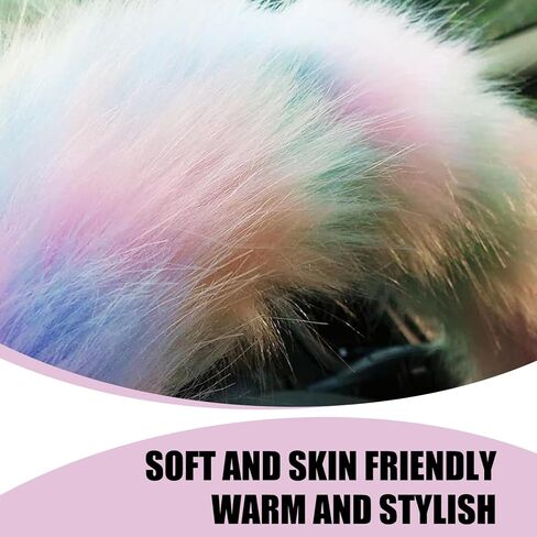 Fluffy Steering Wheel Cover, 15 inch Soft Wool Fur Steering Wheel Protector, Warm Winter Colorful Car Interior Decoration Accessories, for Women/Girls/Ladies (Multicolored) in Saudi Arabia