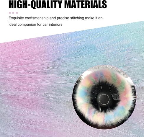 Fluffy Steering Wheel Cover, 15 inch Soft Wool Fur Steering Wheel Protector, Warm Winter Colorful Car Interior Decoration Accessories, for Women/Girls/Ladies (Multicolored) in Saudi Arabia