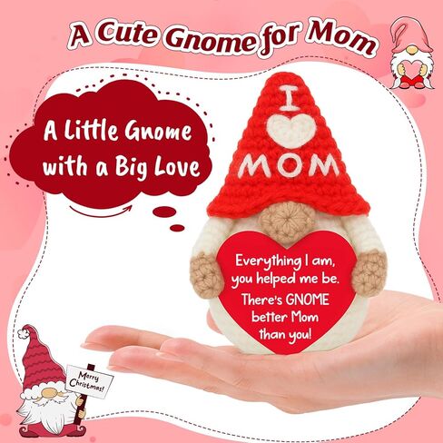 Gifts for Mom from Daughter Son, Handmade Crochet Mini Gnome Gifts, Mothers Day Birthday for Step Bonus Moms Mother in Law, Funny Christmas Stocking Stuffer for Mom in Kuwait