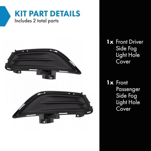 TRQ Front Driver & Passenger Side Fog Light Hole Cover Set,Fog Light Cover Set Compatible with 2013-2016 Ford Fusion FO1038133 FO1039133 in Saudi Arabia