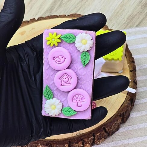 Enchanted Garden Stamps for Cookies, Pastries, Clay, and Ceramics – Flower, Ladybug, Bee, & More, Also Used as Cookie and Brazilian Brigadeiro, 9-Piece Stamp Set. in Kuwait