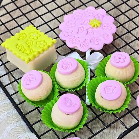 Enchanted Garden Stamps for Cookies, Pastries, Clay, and Ceramics – Flower, Ladybug, Bee, & More, Also Used as Cookie and Brazilian Brigadeiro, 9-Piece Stamp Set. in Kuwait