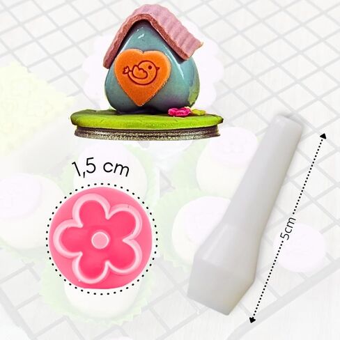 Enchanted Garden Stamps for Cookies, Pastries, Clay, and Ceramics – Flower, Ladybug, Bee, & More, Also Used as Cookie and Brazilian Brigadeiro, 9-Piece Stamp Set. in Kuwait