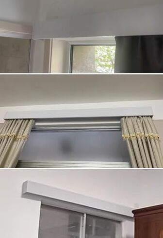 Extra Long Curtain Track Rod 8ft - Wall Mount Curtain Rail with Cover, Single Track Baffle System for Living Room, Ideal Home Décor Solution in Saudi Arabia