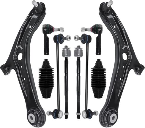 Front Left Right Control Arm Front Lower Control Arm w/Ball Joint Sway Bar Inner Outer Tie End Link Rack Pinion Boot Assembly Replacement for 2011-2019 Ford Fiesta-10pcs Suspension Kit in Saudi Arabia