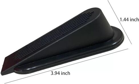 2 Pack Door Stoppers - Premium Rubber Wedge for Bottom of Door, Sturdy Stackable Floor Stops for Heavy Duty Carpets, Ideal for Closing Door Gaps, Black in Saudi Arabia