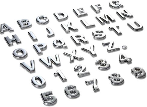 Auto Dynasty Metal Emblem Decal Logo Trim Badge Text Silver Letter A - Not Set in Saudi Arabia