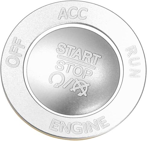 Engine Start Stop Button Cover Kit One Click Push Start Button Trim Sticker for Dodge Charger Challenger Durango Aluminum Alloy Silver Tone Durable Material in Saudi Arabia