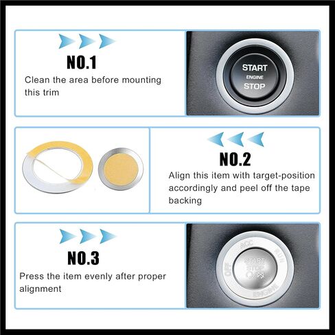 Engine Start Stop Button Cover Kit One Click Push Start Button Trim Sticker for Dodge Charger Challenger Durango Aluminum Alloy Silver Tone Durable Material in Saudi Arabia