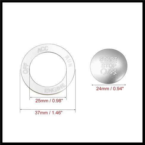 Engine Start Stop Button Cover Kit One Click Push Start Button Trim Sticker for Dodge Charger Challenger Durango Aluminum Alloy Silver Tone Durable Material in Saudi Arabia