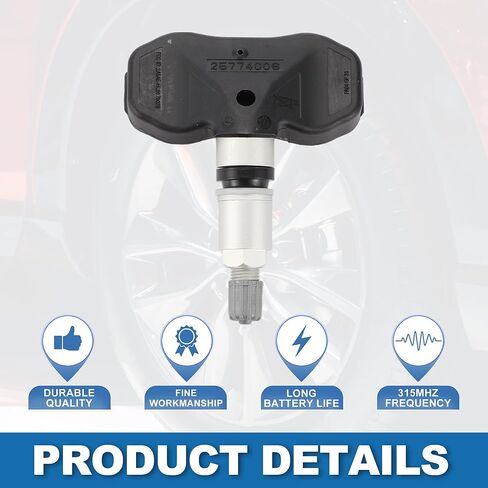 4Pcs Tire Pressure Sensor No.25774006 Tire Pressure Monitoring Sensor for GMC Envoy 2006-2009 in Saudi Arabia