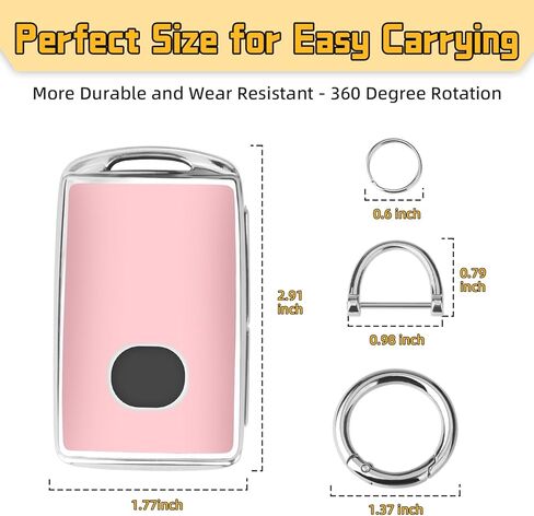 FT FUNTOR for Mazda Key Fob Cover,4 Buttons with Silver Edge TPU Key Cover,Compatible with Mazda 3/6/3 Hatchback/CX-5/CX-6/CX-9/CX30/CX-50/CX-70/CX-90 (B-Pink) in Saudi Arabia