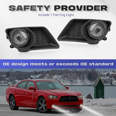 RP Remarkable Power, Fog Light For 2011 2012 2013 2014 Charger with Smoke Lens Black Bezel and Switch& Wiring Harness Kits FL7106 in Kuwait