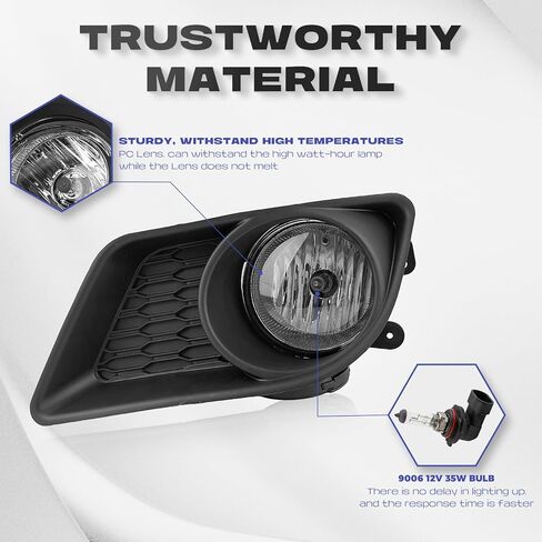 RP Remarkable Power, Fog Light For 2011 2012 2013 2014 Charger with Smoke Lens Black Bezel and Switch& Wiring Harness Kits FL7106 in Kuwait