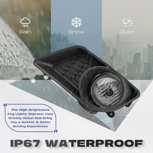RP Remarkable Power, Fog Light For 2011 2012 2013 2014 Charger with Smoke Lens Black Bezel and Switch& Wiring Harness Kits FL7106 in Kuwait