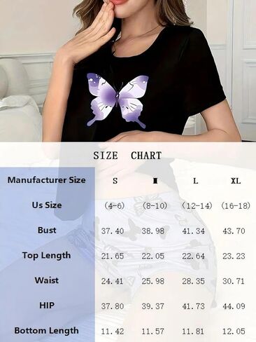 Womens Pajama Set 2 Piece Short Sleeve Round Neck Top and Shorts Printed Sleepwear Soft Pjs Lounge Sets in Saudi Arabia