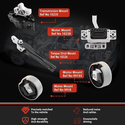 5PCS Engine Mounts & Automatic Trans. Mount Compatible with 2018-2023 Volkswagen Tiguan L4 2.0L Turbocharged Replace# 5Q0198037F 5Q0198037F 5Q0199855C 3Q0199262M 5QA19955AP in Kuwait