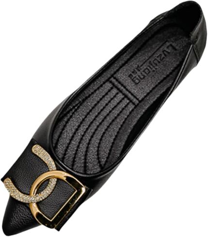 Women's Genuine Leather Pointed Toe Slip On Flats Ultra Soft Sole Comfortable Dress Shoes for Parties Dates Office Wear in Kuwait