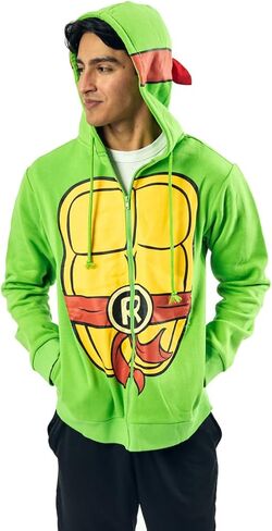 Bioworld Teenage Mutant Ninja Turtles Raphael Long Sleeve Men's Green Cosplay Hoodie in Saudi Arabia