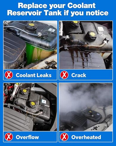 603-839 خزان خزان سائل التبريد مع مستشعر وغطاء لرام 2500 3500 4500 5500 L6 6.7L 2013-2018، يستبدل # 68166475AC 68096261AA 68166475AB خزان تجاوز سائل التبريد، سبائك الألومنيوم in Kuwait