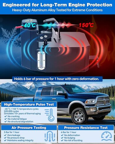 603-839 خزان خزان سائل التبريد مع مستشعر وغطاء لرام 2500 3500 4500 5500 L6 6.7L 2013-2018، يستبدل # 68166475AC 68096261AA 68166475AB خزان تجاوز سائل التبريد، سبائك الألومنيوم in Kuwait