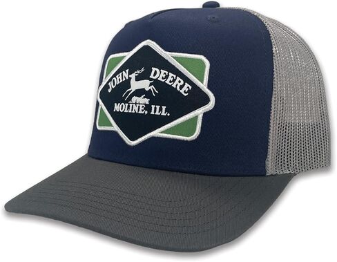 John Deere Diamond Patch Trucker Hat, Navy Blue and Charcoal in Saudi Arabia