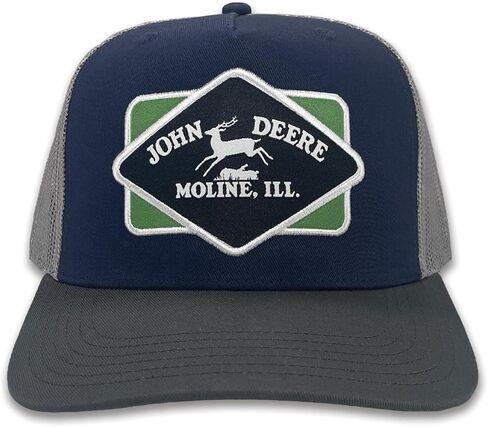 John Deere Diamond Patch Trucker Hat, Navy Blue and Charcoal in Saudi Arabia
