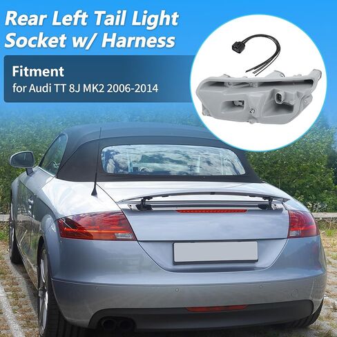 Left Rear Tail Light Bulb Holder Harness for Audi TT MK2 2006-2014 Tail Light Bulb Holder with Lamp Socket Plug Replace 8J0945257A/8J0945257 in Saudi Arabia
