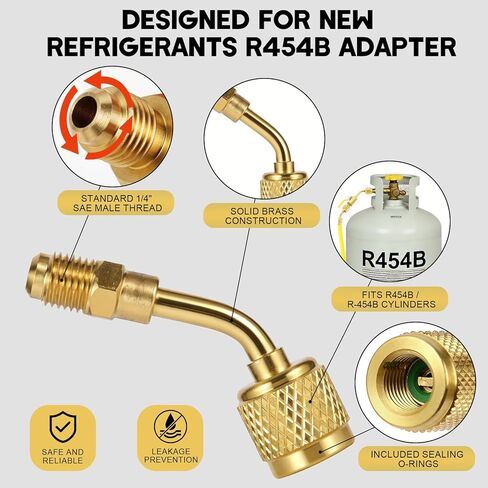 محول Wayona A2L R32 R454B محول نحاسي مقسم صغير محول قياس مشعب تيار متردد مع تصميم أمان بخيط عكسي 1/4 بوصة ذكر إلى 1/4 بوصة، مجموعة أدوات أنظمة التدفئة والتهوية وتكييف الهواء الكاملة للسيارات in Kuwait