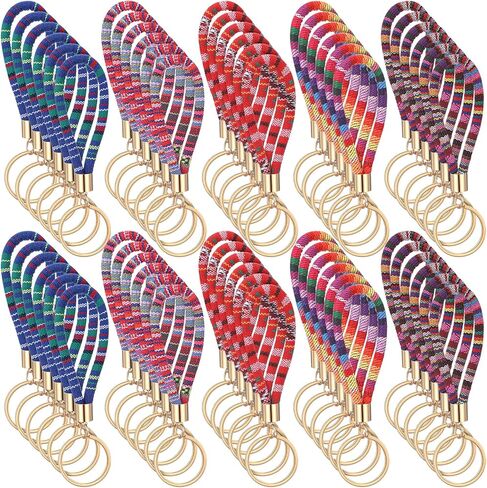 MAQUITA 60 Pcs Boho Bulk Keychains Weave Exquisite Wristlet Keyring for Women Men Cute Designer Key Chains Accessories Christmas Employee Appreciation Gifts in Saudi Arabia