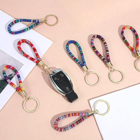 MAQUITA 60 Pcs Boho Bulk Keychains Weave Exquisite Wristlet Keyring for Women Men Cute Designer Key Chains Accessories Christmas Employee Appreciation Gifts in Saudi Arabia