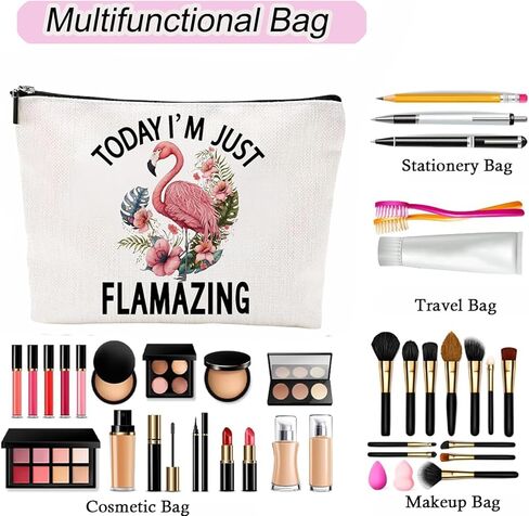 هدايا فلامنغو للنساء - مجموعة هدايا مكونة من 5 قطع مع جوارب لطيفة وحقيبة مكياج وحقيبة حمل و50 قطعة من الملصقات - عيد ميلاد مثالي أو عيد الميلاد أو هدية للابنة والأخت والأم ومحبي فلامنغو in Kuwait