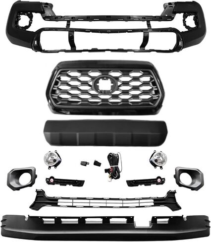 MGWILL Front Bumper Cover Kit Compatible with 2016 2017 2018 2019 2020 2021 2022 2023 Toyota Tacoma W/Upper Grille Lower Grill & Fog Lights - Full Body Set in Saudi Arabia