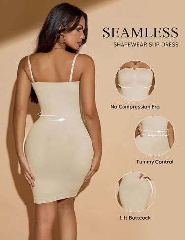 Strapless Shapewear Slips for Under Dresses Full Slip Dress for Women Tummy Control Seamless Slimming Body Shaper in Saudi Arabia