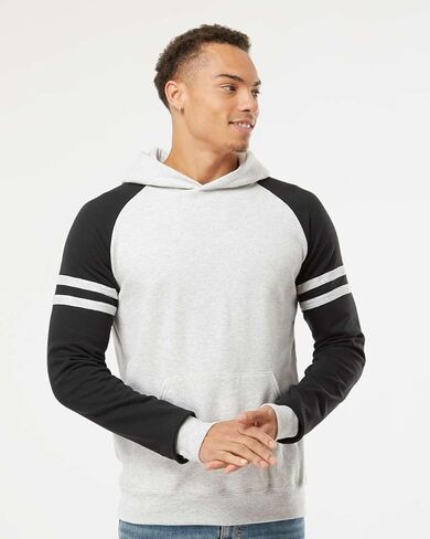 Jerzees Mens Nublend Varsity Colorblocked Raglan Hooded Sweatshirt, M in Saudi Arabia