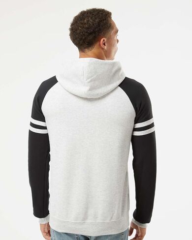 Jerzees Mens Nublend Varsity Colorblocked Raglan Hooded Sweatshirt, M in Saudi Arabia
