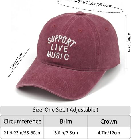 Funny Vintage Embroidered Baseball Cap, Adjustable Cotton Dad Hat for Men Women, Music & Walking Outdoor Gifts in Saudi Arabia