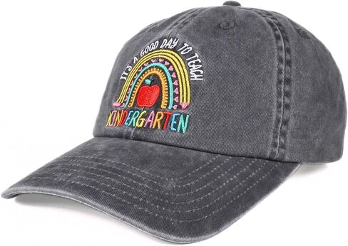 InnoBeta Kindergarten Teacher Gifts, Adjustable Embroidered Baseball Hat for Teacher Appreciation Day, Birthday, Thanksgiving, Christmas Grey in Saudi Arabia