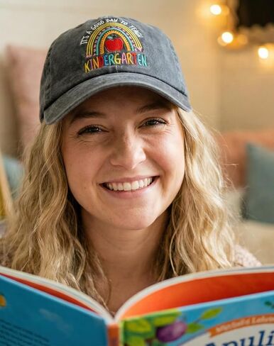 InnoBeta Kindergarten Teacher Gifts, Adjustable Embroidered Baseball Hat for Teacher Appreciation Day, Birthday, Thanksgiving, Christmas Grey in Saudi Arabia