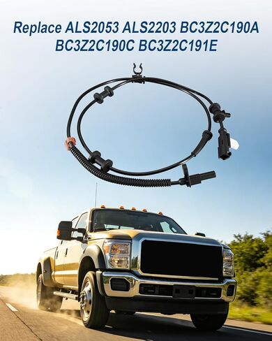 مستشعر سرعة العجلات الخلفية اليسرى واليمنى ABS مناسب لـ F250 F350 Super Duty V8 6.2L 6.7L مع التحكم في الثبات 2011-2016 استبدال BC3Z2C191E BC3Z2C190C BC3Z2C190A ALS2203 ALS2053 2 قطعة in Kuwait