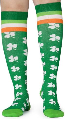 Veachog St Patricks Day Shamrock Socks, Halloween Skeleton Socks for Men Women Adult in Kuwait