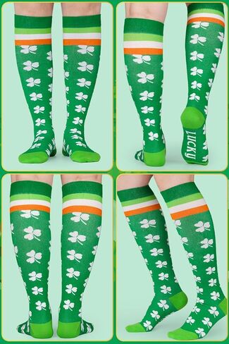 Veachog St Patricks Day Shamrock Socks, Halloween Skeleton Socks for Men Women Adult in Kuwait
