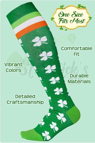 Veachog St Patricks Day Shamrock Socks, Halloween Skeleton Socks for Men Women Adult in Kuwait