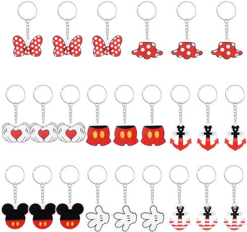 Fish Extender Gifts for DCL, 24 Pcs Acrylic Mouse Keychain Set, Cute Mouse Themed Party Favors for Birthday Supplies in Saudi Arabia