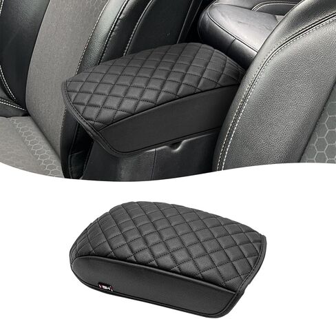 KBH Center Console Armrest Cover for Jeep Compass 2017 2018 2019 2020 2021, Middle Console Lid Covering, Arm Rest Cushion Pad, Vinyl Leather Interior Accessories, Black in Saudi Arabia