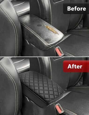 KBH Center Console Armrest Cover for Jeep Compass 2017 2018 2019 2020 2021, Middle Console Lid Covering, Arm Rest Cushion Pad, Vinyl Leather Interior Accessories, Black in Saudi Arabia